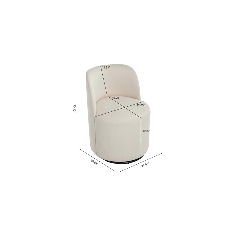 360° Swivel Accent Chair - Soft Upholstered Barrel Chair for Living Room, Bedroom & Makeup Area - Stylish & Comfortable Furniture for Modern Home Decor