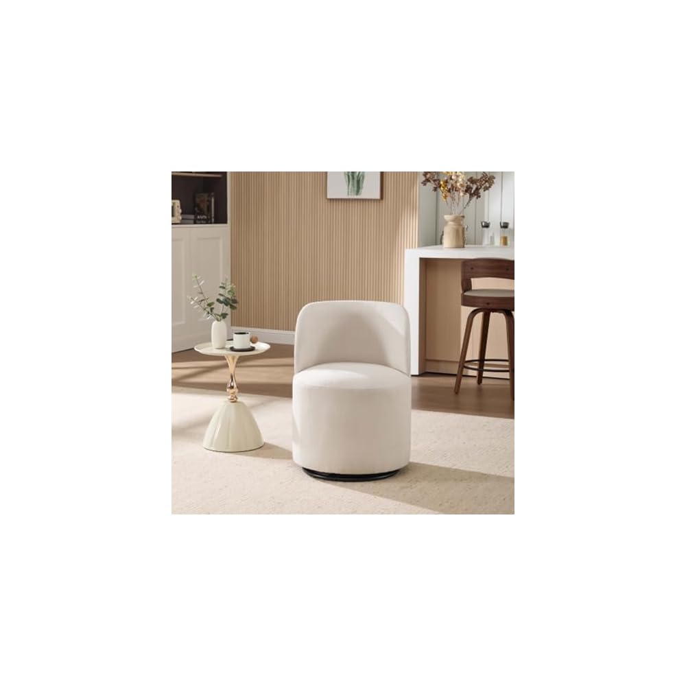 360° Swivel Accent Chair - Soft Upholstered Barrel Chair for Living Room, Bedroom & Makeup Area - Stylish & Comfortable Furniture for Modern Home Decor
