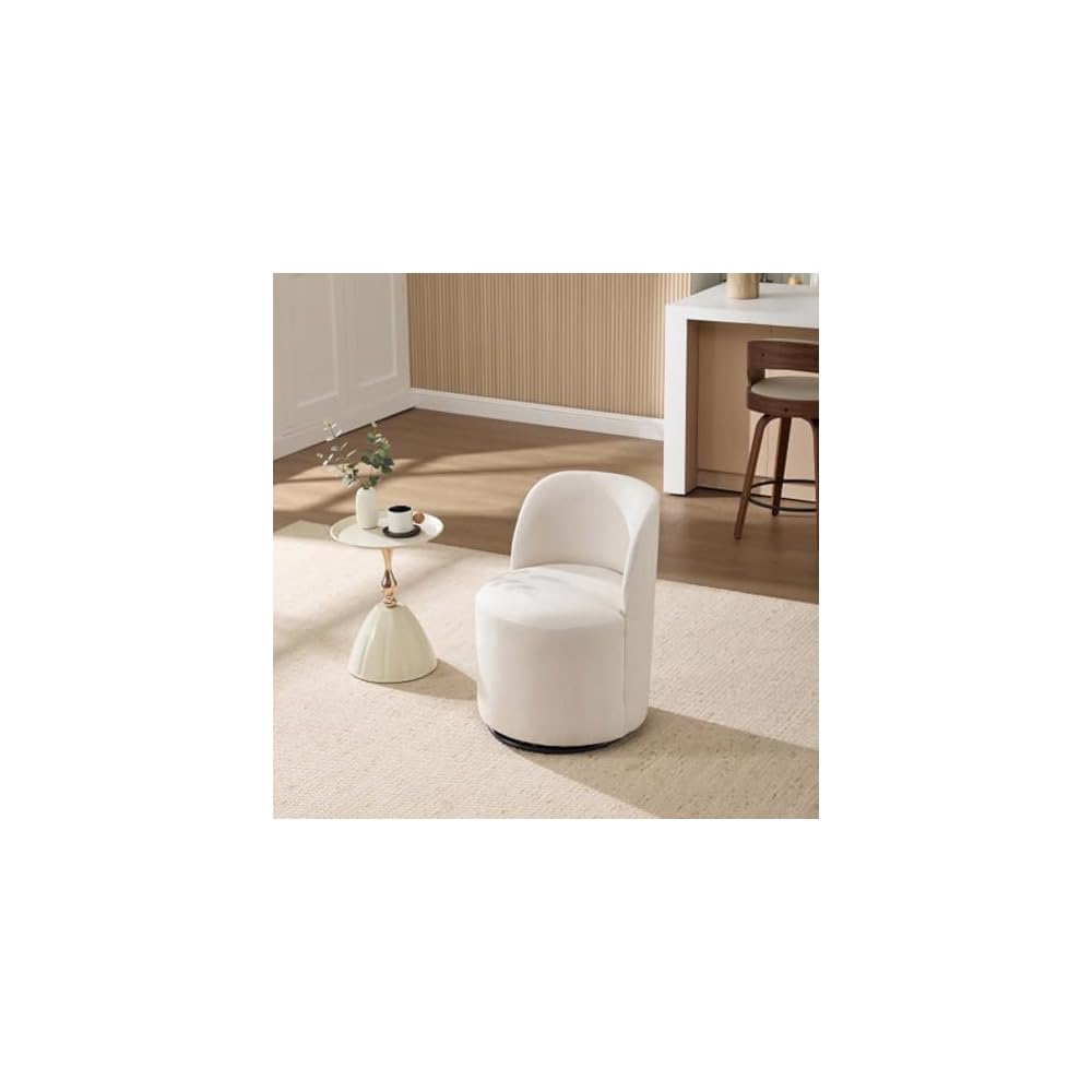 360° Swivel Accent Chair - Soft Upholstered Barrel Chair for Living Room, Bedroom & Makeup Area - Stylish & Comfortable Furniture for Modern Home Decor
