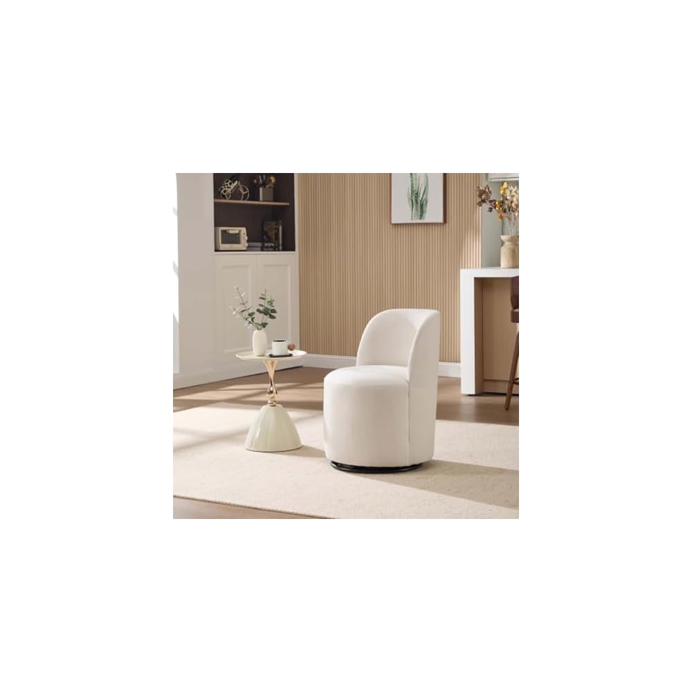 360° Swivel Accent Chair - Soft Upholstered Barrel Chair for Living Room, Bedroom & Makeup Area - Stylish & Comfortable Furniture for Modern Home Decor