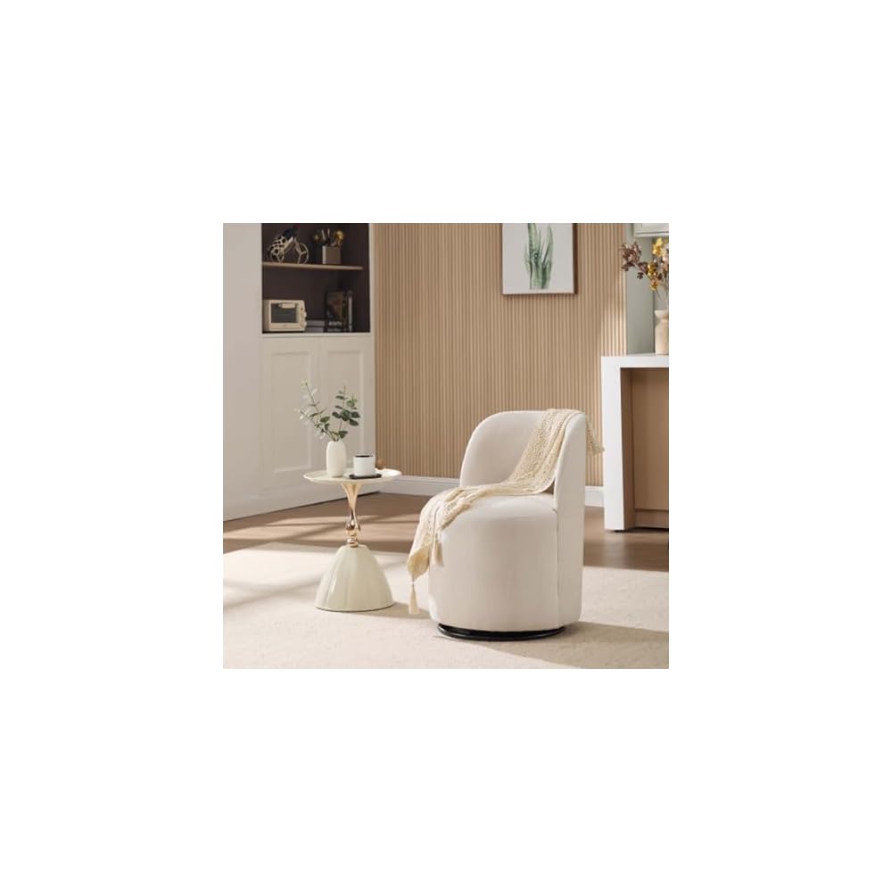 360° Swivel Accent Chair - Soft Upholstered Barrel Chair for Living Room, Bedroom & Makeup Area - Stylish & Comfortable Furniture for Modern Home Decor