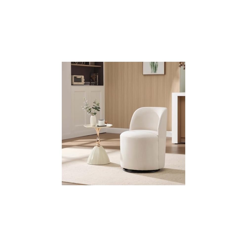 360° Swivel Accent Chair - Soft Upholstered Barrel Chair for Living Room, Bedroom & Makeup Area - Stylish & Comfortable Furniture for Modern Home Decor