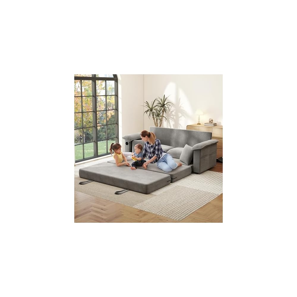 SUNWAVE 77" Sleeper Sofa Convertible Sofa Bed Loveseat Pull Out Couch