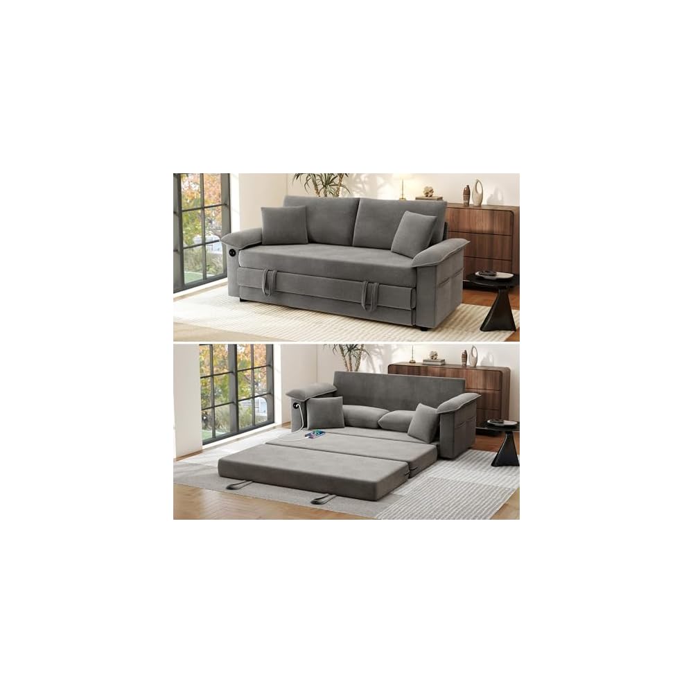 SUNWAVE 77" Sleeper Sofa Convertible Sofa Bed Loveseat Pull Out Couch