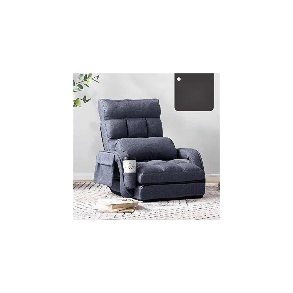 オーエスジェイ(OSJ) Reclining Floor Chair with Armrests, Brick Seat, Stylish, Chair, Chair, Compact White