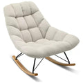 LSLYTQ Loungs,Upholstered Velvet Rocking Chair Sliding Chair Recliner Comfortable Middle Back Rock Chair with Solid Wood Base,Lazy Sofa Chair for Living Room Bedroom