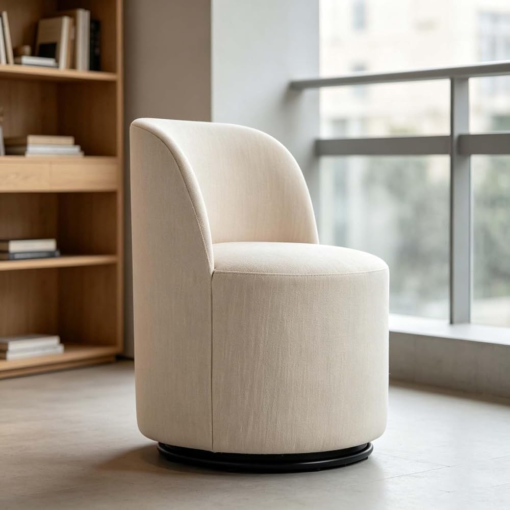 360° Swivel Accent Chair - Soft Upholstered Barrel Chair for Living Room, Bedroom & Makeup Area - Stylish & Comfortable Furniture for Modern Home Decor