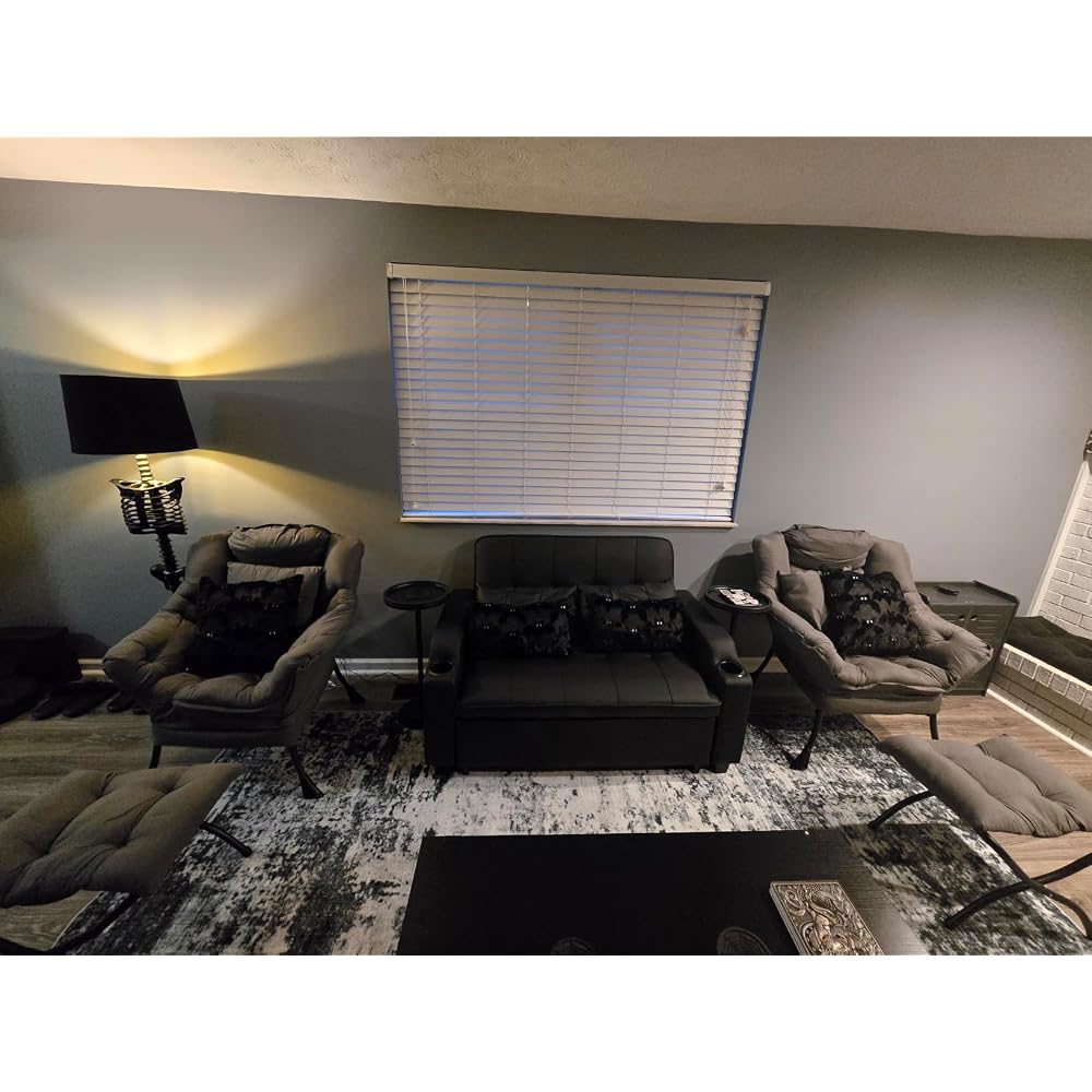 Lazy Chair with Ottoman,Lounge Arm Chair with Pillow and Folding Footrest