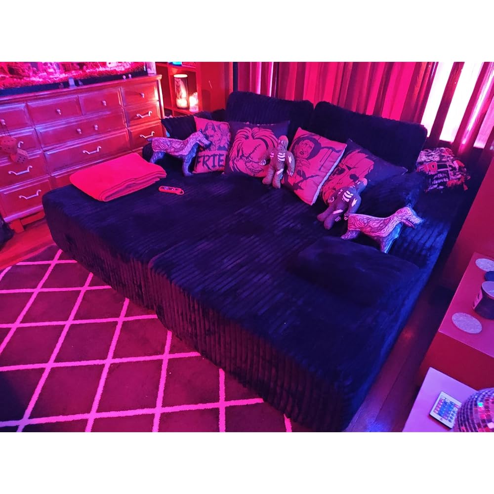 WHGBJA 79" 5 in 1 Convertible Sofa Bed Couch, Modular Sectional, Loveseat