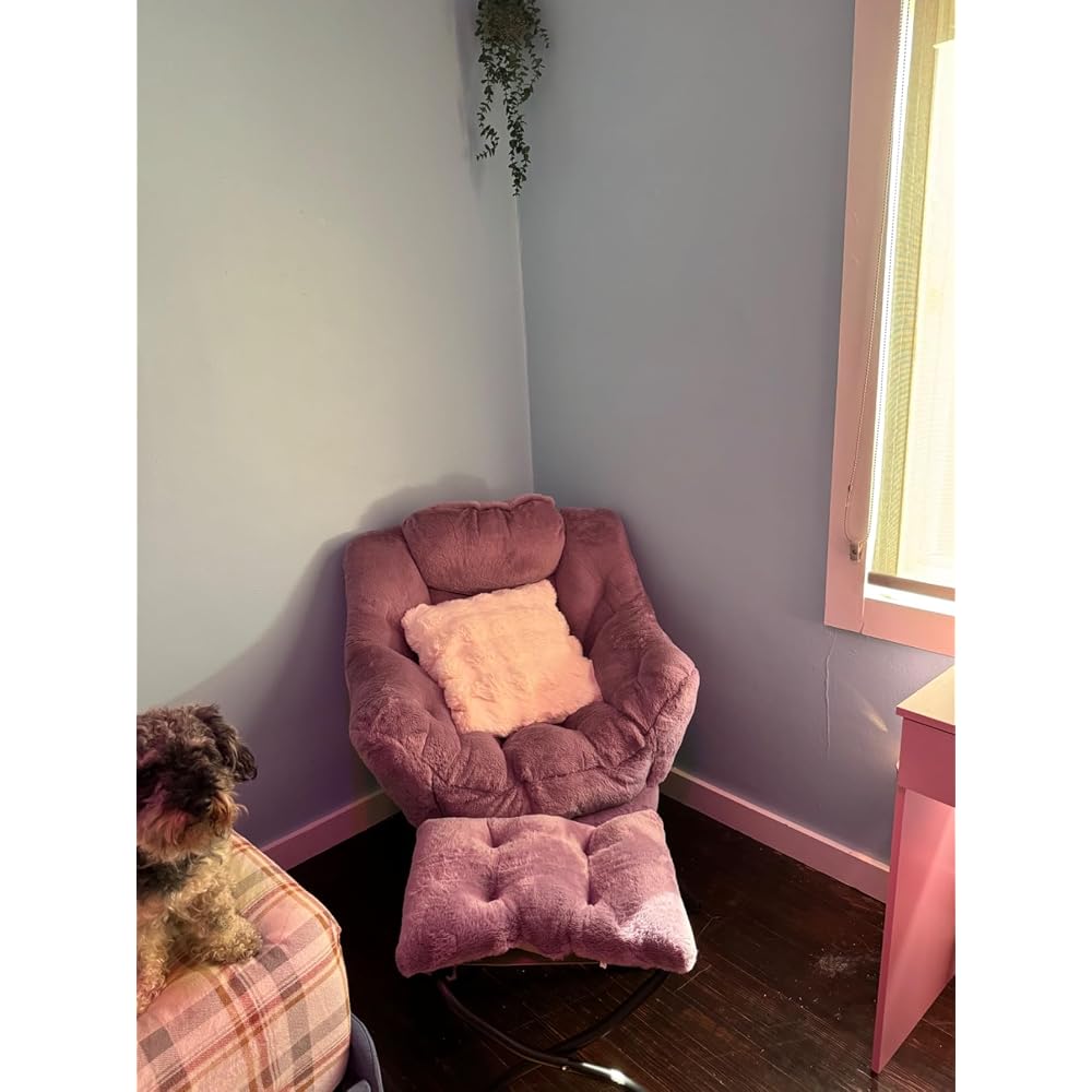 Lazy Chair with Ottoman,Lounge Arm Chair with Pillow and Folding Footrest