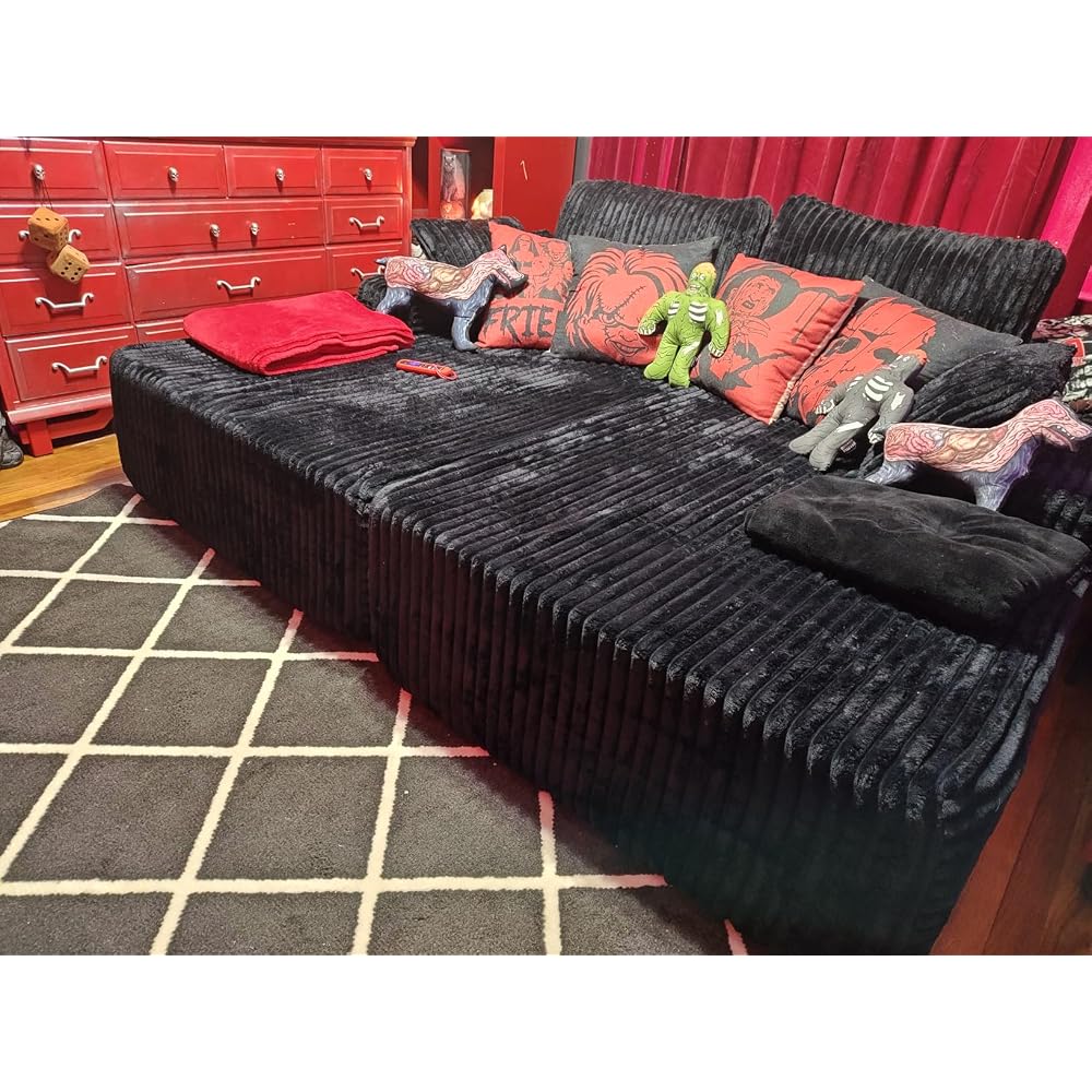 WHGBJA 79" 5 in 1 Convertible Sofa Bed Couch, Modular Sectional, Loveseat