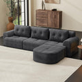 110" Modular Sectional Sofa Couch with Chaise, L-Shaped Cloud Couch Dark Grey, Tufted Deep Seat No Assembly Sectional Couches for Living Room, 4 Seater