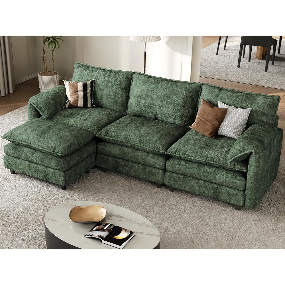 DWVO 108" Modular Sectional Sofa with Movable Ottoman